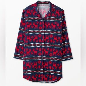 HANNA ANDERSSON Women’s Flannel Long Sleeve Nightgown Holiday Christmas